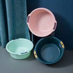 Thickened Plastic <b>Basin</b> Round Large Medium Small Capacity Durable Household Washbasin For Laundry And Daily Use - Product Image 1
