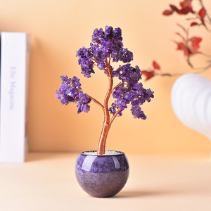 Vente en gros pot de fleurs en céramique cristal naturel puce arbres agate base citrine cristaux mosaïque ornementale décoration de la maison <span class=keywords><strong>amour</strong></span> - Product Image 5