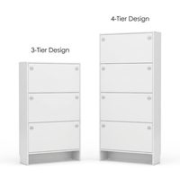 Meuble à chaussures rabattable en acier laminé à froid OEM, étagère à chaussures ultra-plate à 3 tiroirs pour entrée étroite, idéal pour appartement et maison