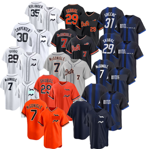 Kaus Bisbol Pria 7 McGonigle 29 Tarik Skubal 31 Greene 35 Verlander Kaus Bisbol Amerika Jahitan Modis Biru Laut Oranye - Product Image 1