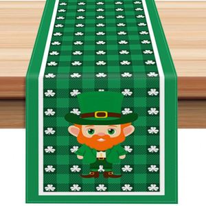 St. Patrick's Farmhouse <b>Tablecloth</b> <b>Embroidered</b> Clover Design Banner Flag <b>Tablecloth</b> for Kitchen Dining Home - Product Image 3