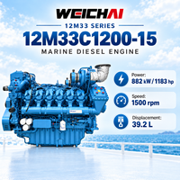 Moteur marin WEICHAI 12M33C1200-15 à 12 cylindres, 882 kW, 1183 CV, 1500 tr/min, moteur diesel principal haute performance pour remorqueur et navire de transport de marchandises