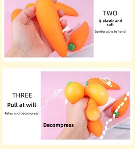 Cross-border Explosions Carrot Pinch Music Decompression Simulation Fruit Vegetable Flour <b>Ball</b> Rubber Pinch Music Vent Toy - Product Image 6