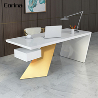 Ensemble de bureau entreprise exécutive table de bureau design moderne mobilier de bureau en pierre acrylique OEM