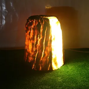 H42cm <span class=keywords><strong>LED</strong></span> Simulation <span class=keywords><strong>Pile</strong></span> En Bois Cour Parc Pelouse Éclairage Étanche Villa Paysage Parc D'attractions Décoratif Jardin AC - Product Image 3