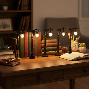 أضواء شوارع مصغرة، نموذج بلاستيكي لمصباح قطار للعب، مناسب لبيت الدمى والمناظر الطبيعية المصغرة وديكورات الحدائق الخيالية وديكورات عيد الميلاد - Product Image 6