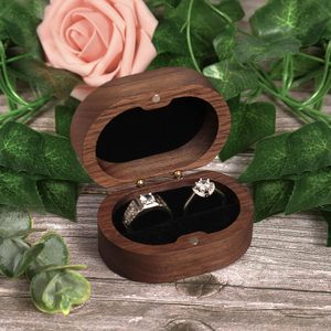 Caja para Anillo de Boda para Propuesta de Matrimonio, Soporte para Anillo de Compromiso, Regalo para el Día de la Boda, Caja de Almacenamiento de Anillos Rústica de Madera Hecha a Mano - Product Image 3