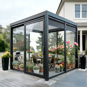 Pergola <span class=keywords><strong>moderne</strong></span> de luxe <span class=keywords><strong>en</strong></span> verre avec lames orientables <span class=keywords><strong>en</strong></span> aluminium, <span class=keywords><strong>kit</strong></span> de véranda <span class=keywords><strong>en</strong></span> verre à structure <span class=keywords><strong>en</strong></span> aluminium - Product Image 4