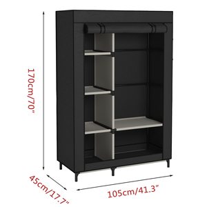 Placard portatif d'organisateur de vêtements de garde-robe de vente en gros de la Chine avec 12 compartiments pour chambre à coucher - Product Image 2
