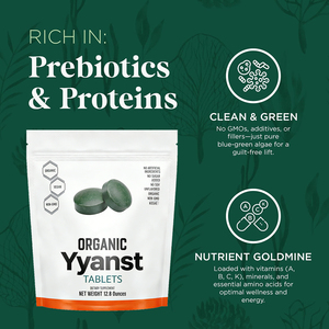 Comprimés d'algues bleu-vertes biologiques de haute qualité, riches en prébiotiques et en protéines, végétaliens, sans OGM, supplément de vitamines et de minéraux - Product Image 5