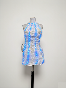 Vestido Sexy Blanco para Fiesta, Disfraz LED, Traje para Club Nocturno, Vestido para Actuación de Baile - Product Image 4