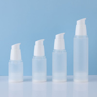 Flacon pompe sans air givré de 15 ml, 20 ml, 30 ml, 50 ml, emballage cosmétique vide avec bouchon à vis, flacon en plastique sans gaz pour lotion