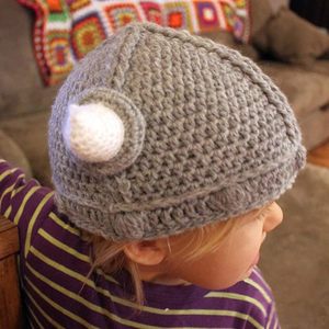 Gorro de Punto Vikingo para Bebé con Cuernos, Gorro de Lana Estilo Bárbaro, Gorro Tejido a Mano para Adultos, Color Gris - Product Image 4