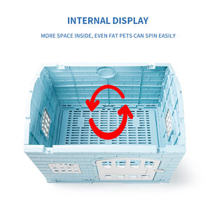 บ้านสัตว์เลี้ยงพลาสติก PP สำหรับสุนัขและแมวที่มีโถส้วมกรงสัตว์เลี้ยงถอดออกได้และซักได้หรูหรา - Product Image 4