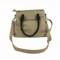 Tas Tote PU Wanita Ukuran Besar, Tas Tangan yang Dapat Dipersonalisasi, Desain Blok Warna Vintage, Tali Bahu Lepas Pasang, Cocok untuk Kerja, Perjalanan, Anti Maling