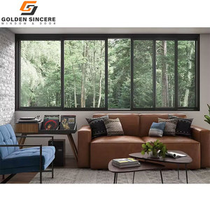 GS Modern Design Easy Clean Glass Aluminum 2-Track Soundproof Sliding <b>Windows</b> Folding <b>Screen</b> - Product Image 3
