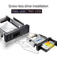 Rack mobile SATA de 3.5 pouces, plateau en métal pour boîtier de disque dur interne de 5.25 pouces