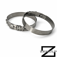 Collier de serrage sans oreilles et sans paliers en acier inoxydable 304, finition poli miroir, résistant à haute pression, 57,3-60,5 mm, pour tuyau robuste