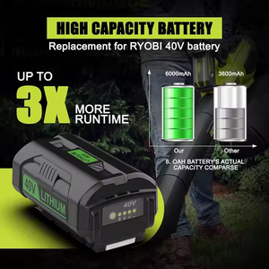 Thay thế <span class=keywords><strong>40V</strong></span> 6Ah Pin Lithium ion cho Ryobi công cụ điện tương thích mô hình op4026a op4060 op4040 op4030 op4050 p4026 - Product Image 4