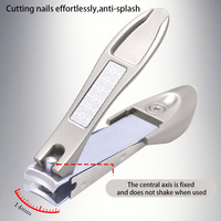 Logo personnalisé adulte argent épais coupe-ongles étanche en acier inoxydable coupe-ongles incurvé à prise facile