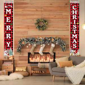 Custom 300D Oxford Cloth Decorations Merry Christmas Xmas Porch Door Sign <b>Welcome</b> <b>Banner</b> for Wall <b>Home</b> - Product Image 2