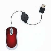 Mini souris filaire optique rétractable USB portable pour ordinateur portable, enfants, multicolore, personnalisable, vente en gros d'usine