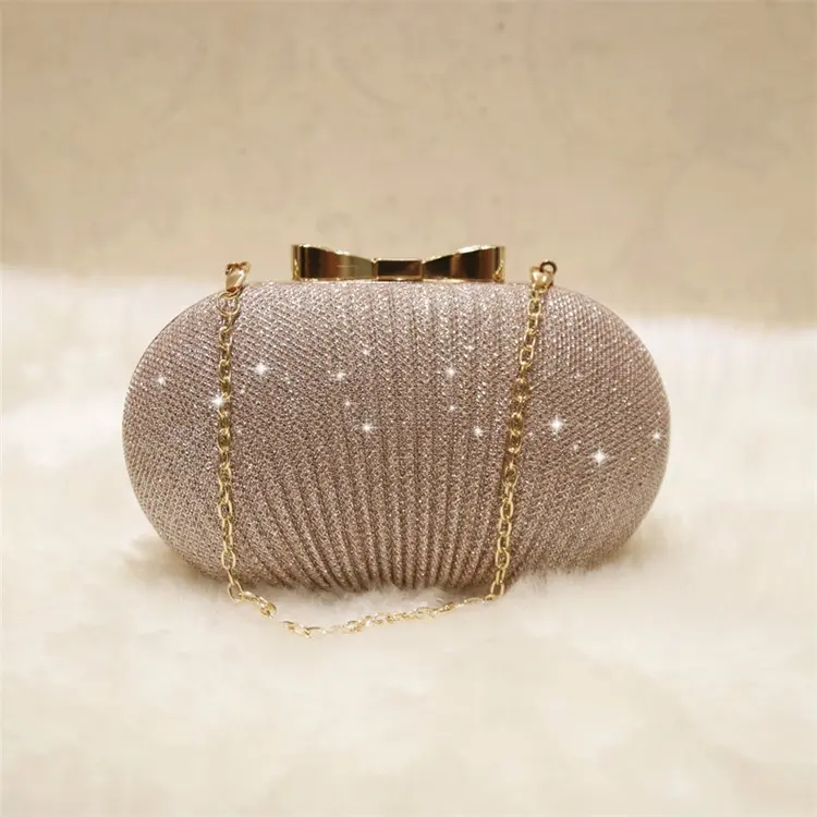 Ladies Evening Clutch Bag Women Bags Wedding Shiny Handbags Bridal Metal Chain Shoulder Bag