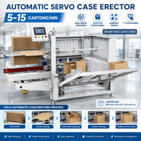 Machine à ériger des cartons ondulés à double servo 280-500 mm, alimentateur de boîtes sans arrêt, ouvre-boîtes automatique, système d'emballage