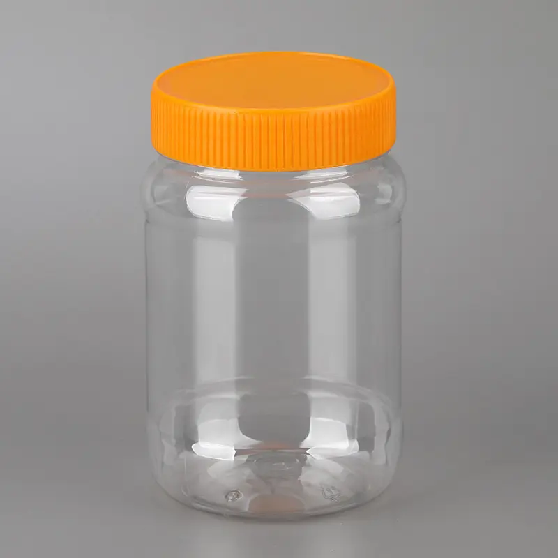 Bán Hàng Nóng Bơ Đậu Phộng Bao Bì Chai Jar Rõ Ràng Vòng Container Vít Có Nắp Đậy Cho Bơ Đậu Phộng Chai Nhựa Jar