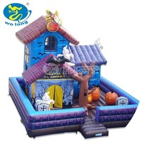 Château Gonflable Commercial Extérieur Géant en PVC, Maison de Rebond pour Enfants avec Toboggan et Souffleur – Offre Spéciale