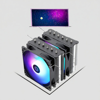 Speedy haute qualité rvb blanc double tour refroidisseur de processeur 8 caloduc PWM 4pin profil bas roulement fluide cuivre aluminium pour processeur