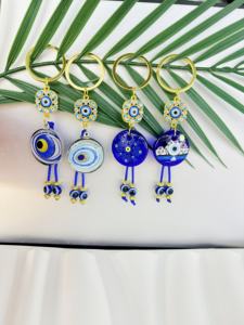 Pendentif perle mauvais œil bleu turc, <span class=keywords><strong>porte</strong></span>-clés perlé transfrontalier, décoration murale en verre artisanal oeil du diable - Product Image 3