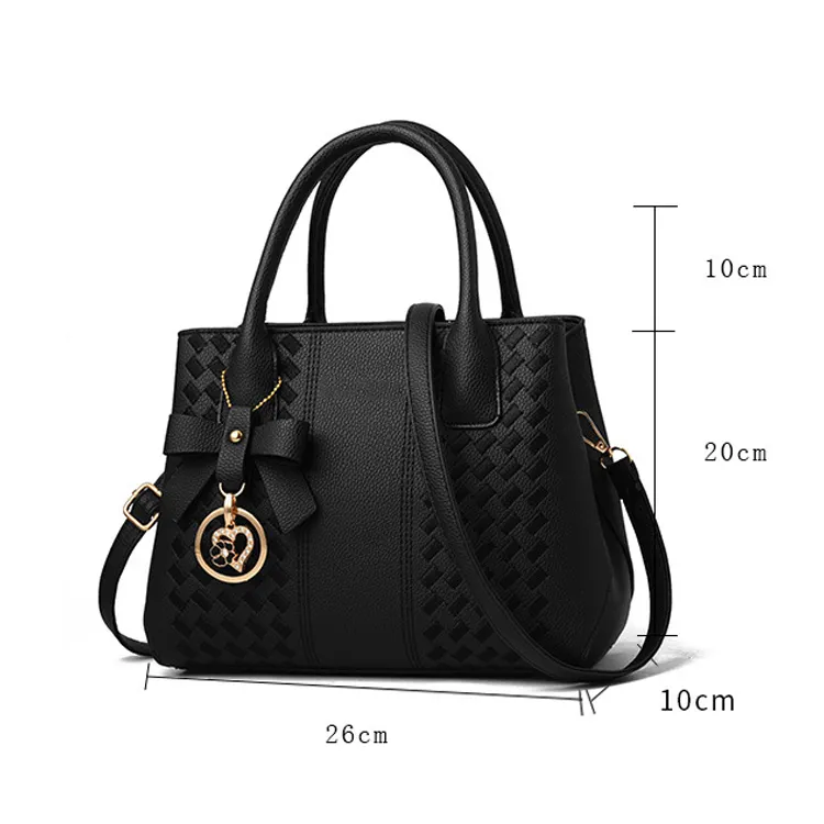 Low MOQ Ladies Leather One Shoulder Luxury Bag Ladies Handbag Black Handbag