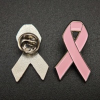 Épingles à revers stylées pour la sensibilisation au cancer du sein, avec motif d'anime, d'un drapeau et d'un ruban rose, articles de merchandising