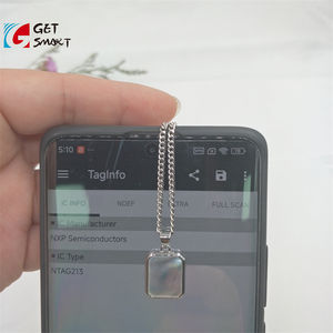 Collier intelligent en métal NFC programmable avec puce NFC213, pendentif de collier NFC pour contrôle d'accès - Product Image 5