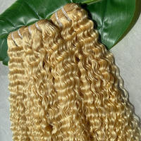 Meilleures ventes : Lots de cheveux humains blonds 613 de haute qualité, texture bouclée birmane, tissage de cheveux vierges, fournisseur en gros