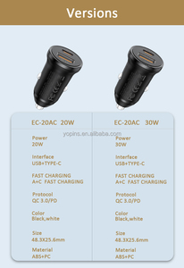 Thương hiệu mới xe sạc 2025 PD 30W + QC 18W Mini USB + Type-C xe sạc nhanh sạc 5V/3A - Product Image 6
