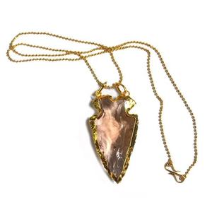 Collar de puntas de flecha de vidrio Natural, color rosa, compra en línea - Product Image 1