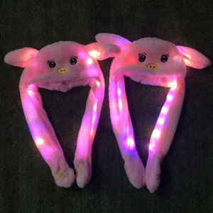 <span class=keywords><strong>Gorro</strong></span> de Animales con <span class=keywords><strong>Luces</strong></span> LED y Orejas Móviles, Peluche Suave, Regalo Navideño para Niños - Product Image 1