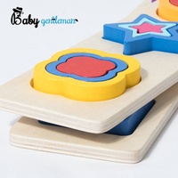 Papan Puzzle Bentuk Sarang Kayu Warna-warni dengan Bintang, Hati, Bunga, dan Balok Geometris Mainan Edukasi Montessori untuk Anak-anak Z14409A