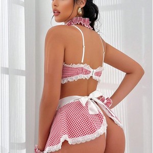 Nueva Lencería Erótica, Uniforme de Mucama Sexy, Seductor, Atractivo y Apasionado, Pijama Erótico Semitransparente - Product Image 3