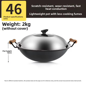 Bán buôn lớn Chảo sắt cũ hai tai tròn đáy morie mô hình nồi sắt thương mại nấu ăn không dính chảo - Product Image 6