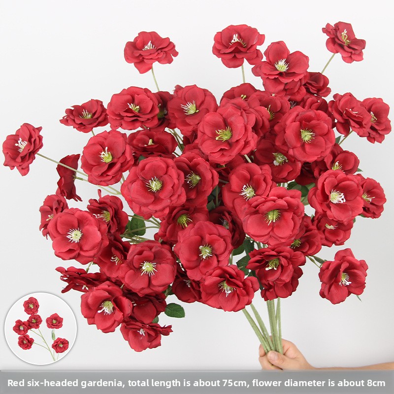 Six gardénias - rouges