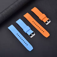 Vente en gros Bracelet en silicone de haute qualité 18 mm 20 mm 22 mm Blanc Bleu Noir Orange Bracelet de montre intelligente pour Apple Samsung Rolex