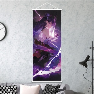 Póster de Pared de Genshin Impact, Impresión en Lienzo, Animación, Transferencia Térmica Secundaria, Satinado, 35X90CM, Pancartas Colgantes - Product Image 5