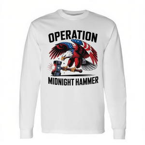 T-shirt à manches longues Operation Midnight Hammer, motif aigle patriotique, col rond unisexe pour adulte, impression numérique - Product Image 3