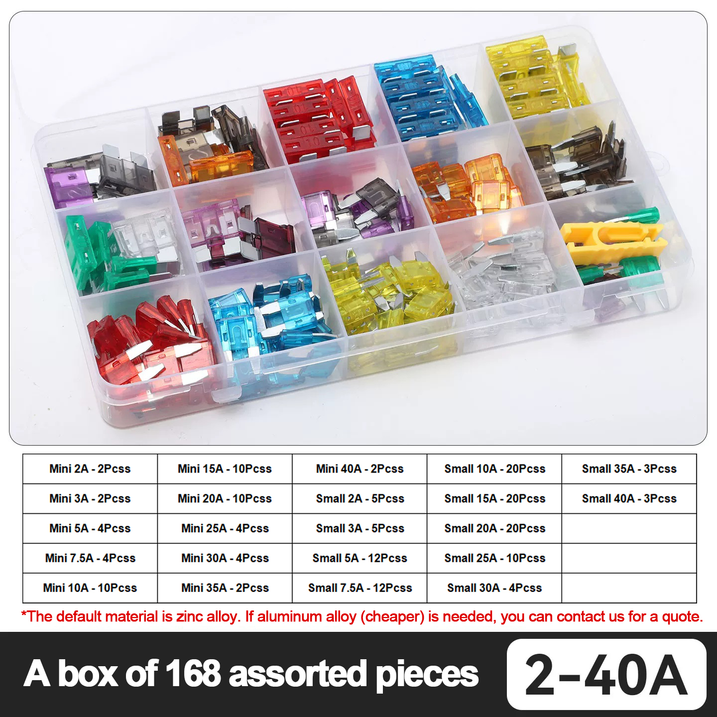 Boîte de 168 pièces 2~40A
