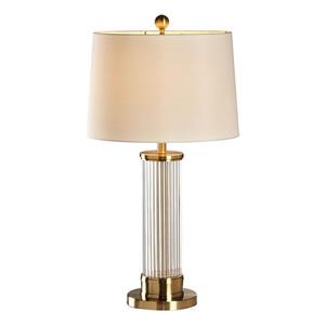 Hotel Luxury Modern Linen Fabric Lampshade Brass Table <b>Lamp</b> LED <b>Touch</b> Control Eco-Friendly Warm White Home Decoration Night - Product Image 2