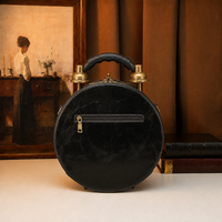 Sac à main de luxe de créateur pour femme, en forme d'horloge steampunk, rond, créatif et original, avec poignée supérieure, porté épaule et bandoulière