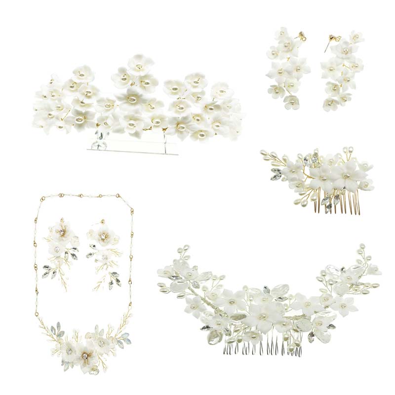Модные женские свадебные аксессуары для волос, гребень, ювелирные изделия, сплав золота, бриллианты, детские серьги и Nceklace, цветок, тиара, Корона